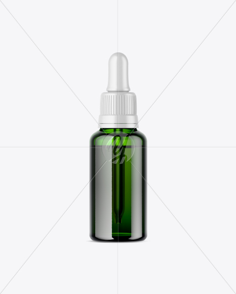 Green Glass Dropper Bottle Mockup