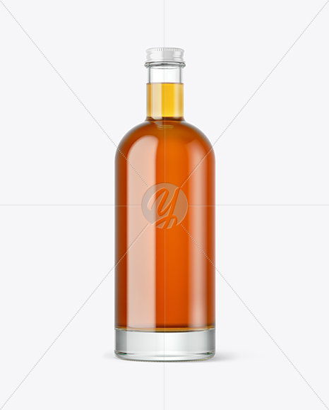 Clear Glass Whisky Bottle Mockup