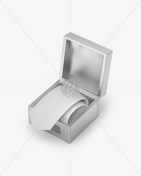 Metallic Box w/ Tie Mockup