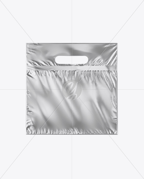 Metallic Plastic Carrier Bag Mockup