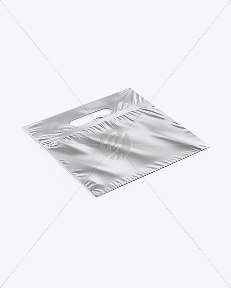 Metallic Plastic Carrier Bag Mockup