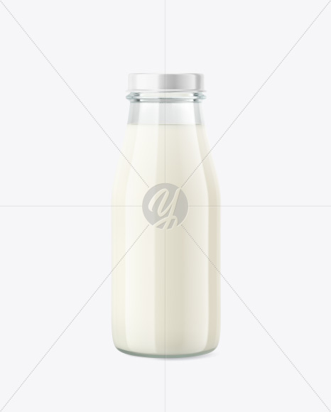 Glass Milk Bottle Mockup