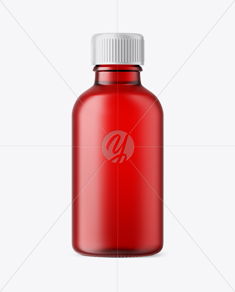 50ml Frosted Red Glass Сosmetic Bottle