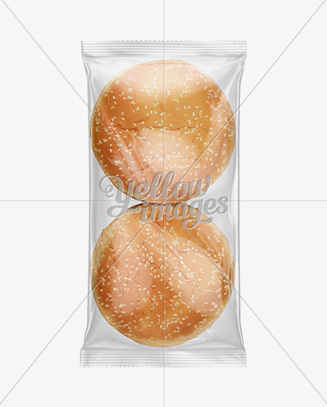 Hamburger Sesame Buns 4 Pack Mockup