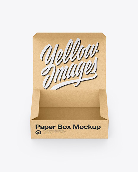 Opened Kraft Box Mockup - Opened+Kraft+Box+Mockup+Side+View+Studio+Mockups