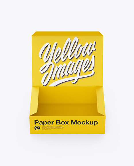 Opened Paper Box Mockup - Rectangle box mockup