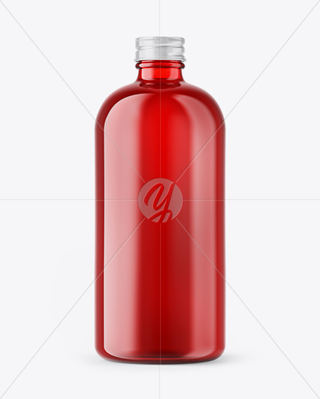 Red Glass Bottle Mockup Red Glass Bottle Mockup
