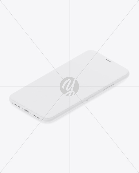 Isometric Clay Apple iPhone X Mockup