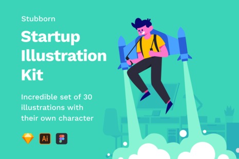 Stubborn Illustrations - Pages or application illustration