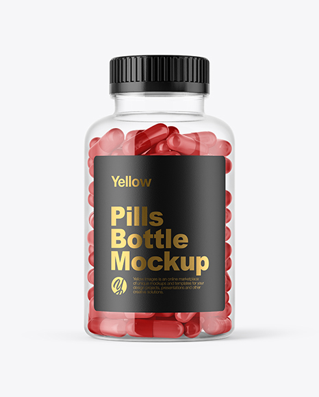 Clear Pills Bottle Mockup - Label mockup bottle