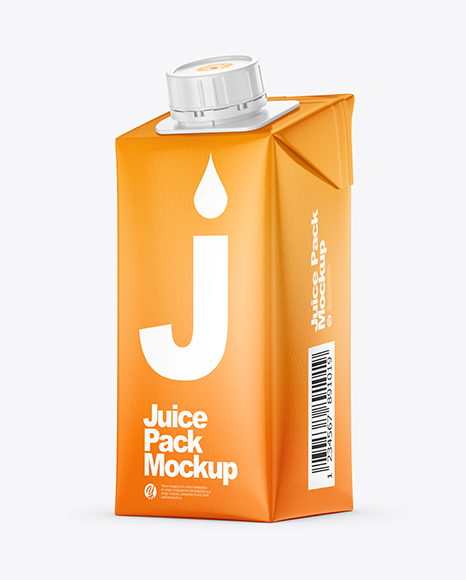 200ml Glossy Juice Carton Package Mockup