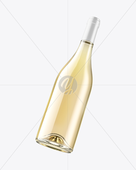 Clear Glass White Wine Bottle Mockup