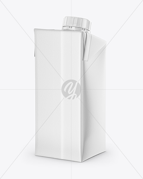 200ml Glossy Juice Carton Package Mockup