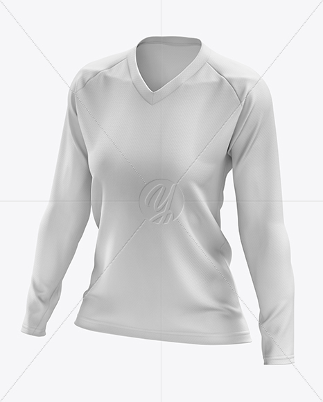 Women’s MTB Trail Jersey LS mockup (Half Side View)