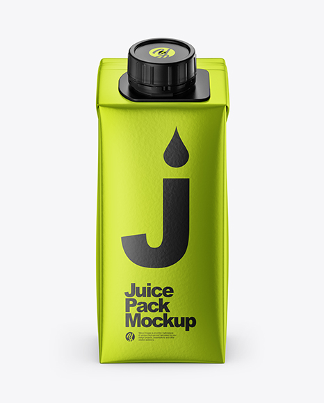 200ml Metallic Juice Carton Package Mockup