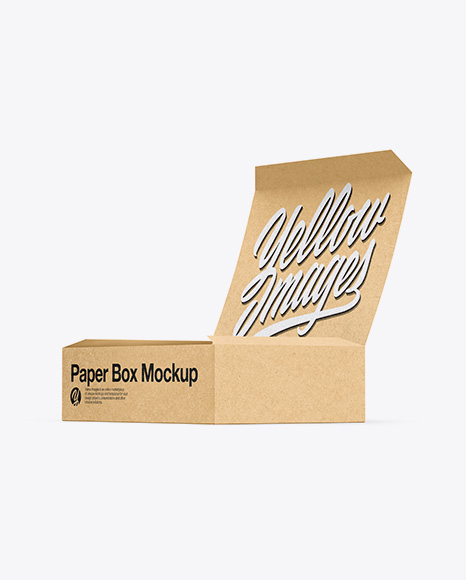 Opened Kraft Box Mockup - Opened+Kraft+Box+Mockup+Side+View+Studio+Mockups