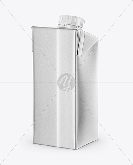 200ml Metallic Juice Carton Package Mockup