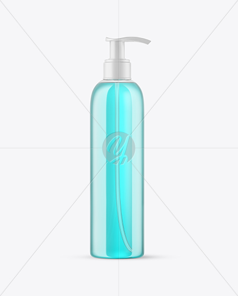 Clear Cosmetic Bottle with Pump Mockup