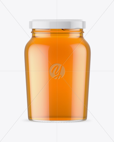 Clear Glass Honey Jar Mockup