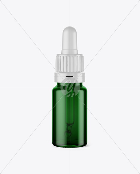 Green Glass Dropper Bottle Mockup