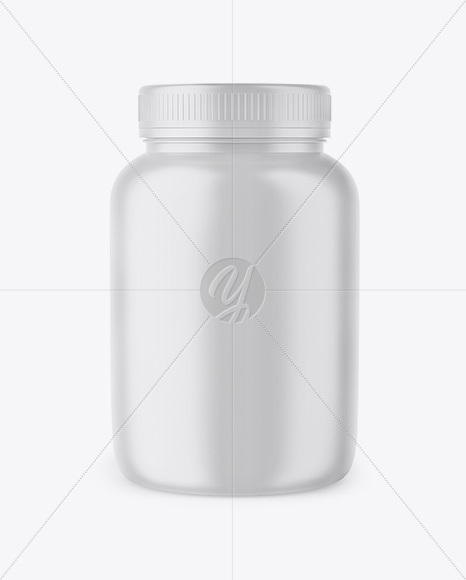 Matte Plastic Jar Mockup - Front View