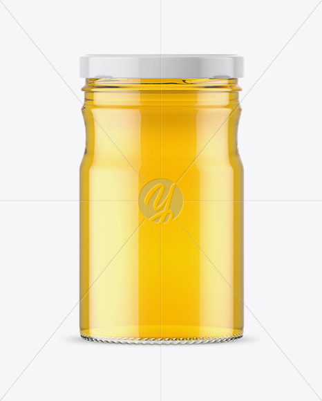 Clear Glass Honey Jar Mockup