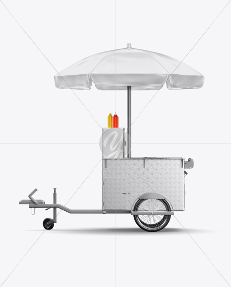 Hot Dog Cart Mockup - Side View