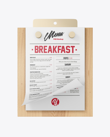 Menu w/ Matte Papers Mockup