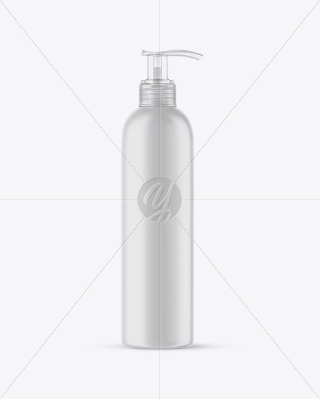 Matte Cosmetic Bottle with Pump Mockup