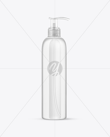 Clear Cosmetic Bottle with Pump Mockup