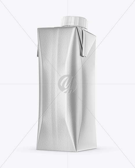 250ml Metallic Juice Carton Package Mockup