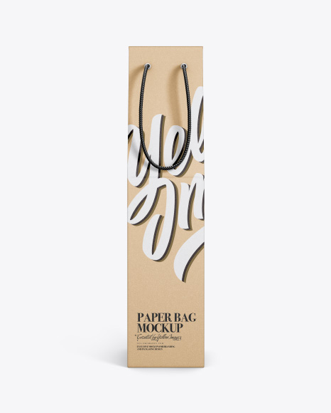 Kraft Wine Bag Mockup - Bag+With+Wine+Bottles+Mockup+-+Front+View+in+Bag+