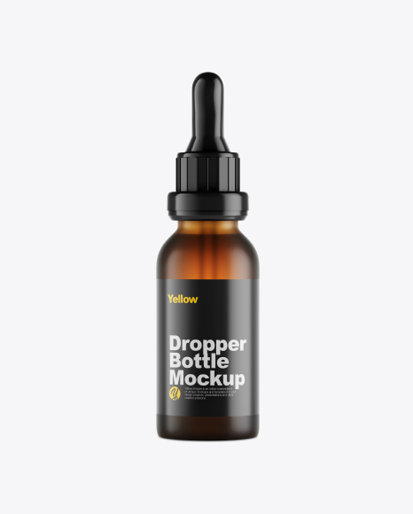 Frosted Amber Glass Dropper Bottle Mockup - Frosted+Amber+Glass+Oil+Bottle+Mockup+In+Bottle+Mockups+On+Yellow