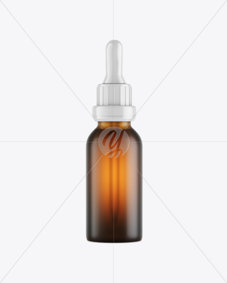 Frosted Amber Glass Dropper Bottle Mockup