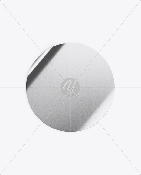 Metallic Textured Round Sticker Mockup