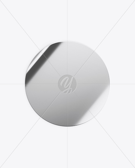 Metallic Round Sticker Mockup