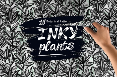 Inky Plants: 15 Botanical Patterns+ - Seamless patterns