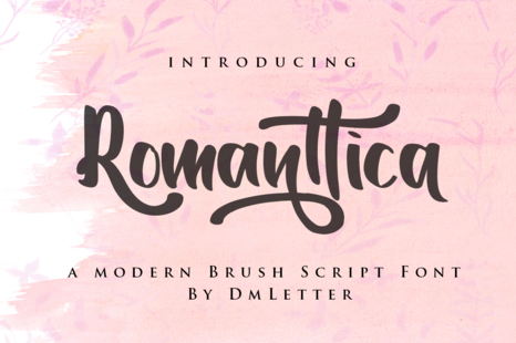 Romanttica - Brush font brush