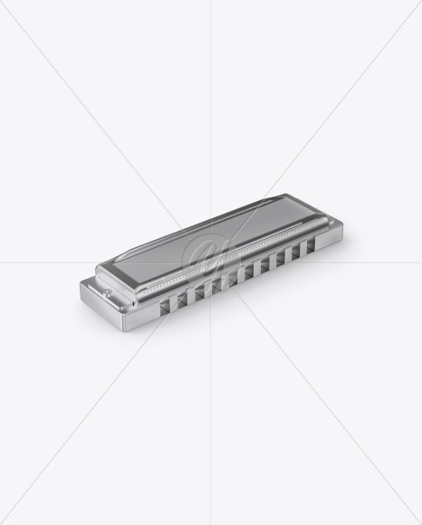 Metallic Harmonica Mockup