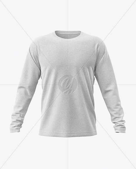 Melange Men’s Raglan Long Sleeve T-Shirt Mockup