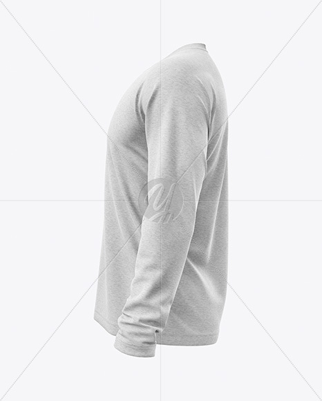 Melange Men’s Raglan Long Sleeve T-Shirt Mockup