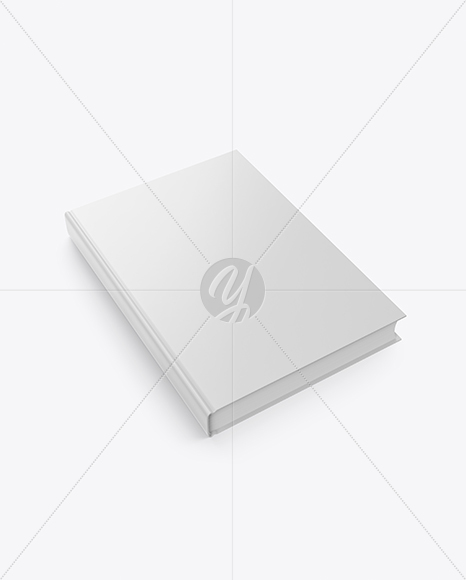 Book w/ Matte Cover Mockup - High Angle View