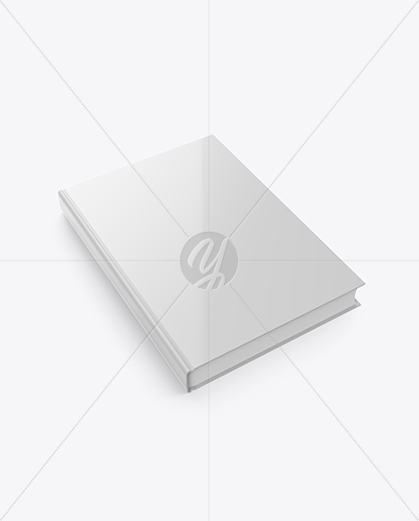 Book w/ Glossy Cover Mockup - High Angle View