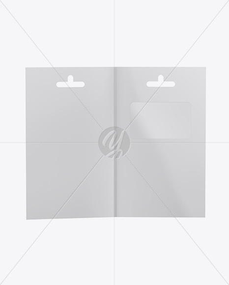 Opened Paper Folder with Plastic Card Mockup