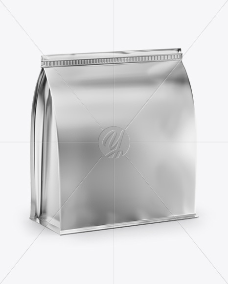 Metallic Food Bag Mockup - Half Side View