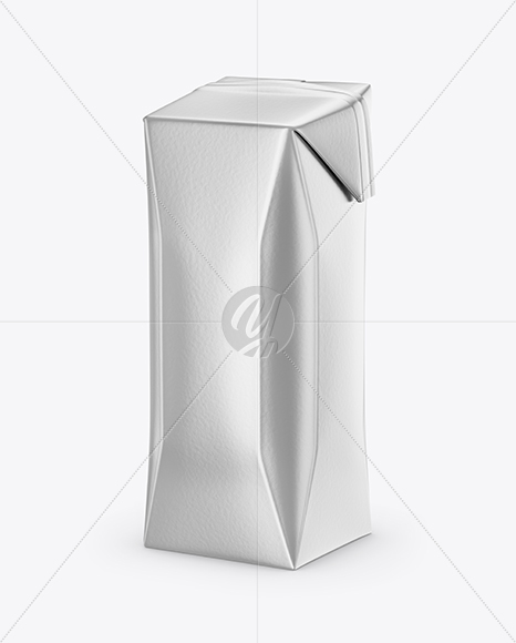 250ml Metallic Juice Carton Package Mockup