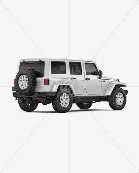 Off-Road SUV Mockup - Back Half Side View