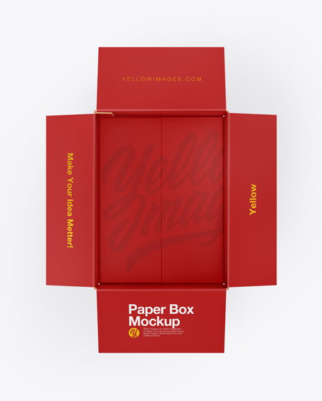 Opened Paper Box Mockup