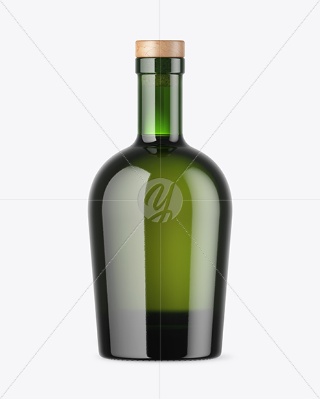 Green Glass Bottle Mockup