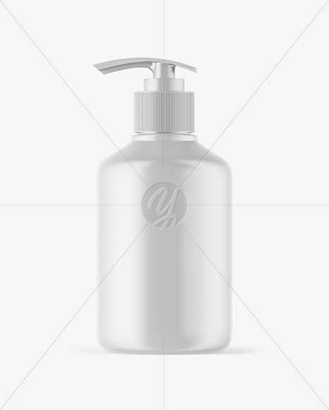 Matte Cosmetic Bottle with Pump Mockup Matte Cosmetic Bottle with Pump Mockup